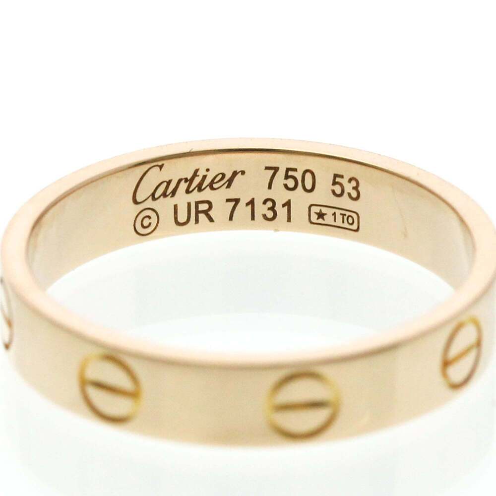 Cartier Mini Love Ring Pink Gold (18K) Fashion No Stone Band Ring Pink Gold - Picture 5 of 9